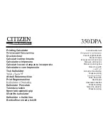 Citizen 350DPA Instruction Manual preview