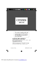 Preview for 11 page of Citizen CPC-110 Instruction Manual