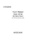 Citizen iDP-460 User Manual preview