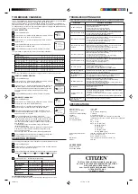 Preview for 4 page of Citizen JCTV1972 Owner'S Manual