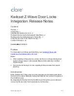 clare Kwikset 916 Z-Wave Integration Release Notes preview