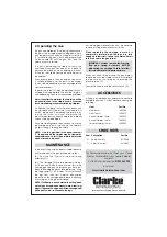 Preview for 2 page of Clarke CSG10 Manual