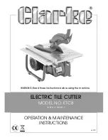 Clarke ETC8 Operation & Maintenance Instructions Manual preview