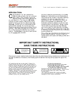 Preview for 3 page of Clary Corporation SN1000 Owners Operating & Maintenance Manual