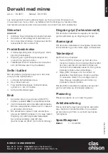 Preview for 3 page of Clas Ohlson DX-H105 Manual