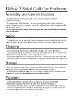 Preview for 2 page of Classic Accessories Fairway Deluxe 3-Sided Golf
Car Enclosure Assembly And Care Instructions