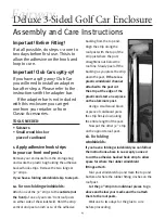 Preview for 4 page of Classic Accessories Fairway Deluxe 3-Sided Golf
Car Enclosure Assembly And Care Instructions