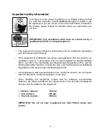 Preview for 4 page of Classique CLPP52L User Manual