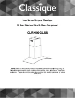 Preview for 1 page of Classique CLRH90GLSS User Manual