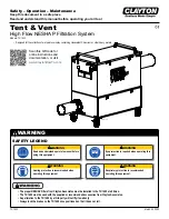 Preview for 1 page of Clayton Tent & Vent TV-1400 Safety, Operation And Maintenance Manual