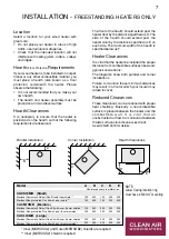 Preview for 7 page of Clean Air CACL19MB Owner'S Manual