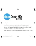 Preview for 3 page of Clear Dash HD X3000 Owner'S Manual