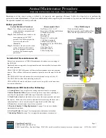 Preview for 1 page of ClearWater CD10 Annual Maintenance Procedure