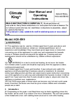 Climate King HCK-BX9 User'S Manual And Operating Instructions preview