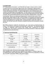 Preview for 2 page of Climate King HCK-TP15 User'S Manual And Operating Instructions