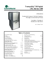 ClimateMaster Tranquility 30 Digital TE Series Installation, Operation & Maintenance Instructions Manual preview