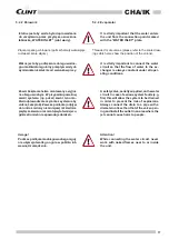 Preview for 17 page of Clint idroinverter CHA/IK 18 Installation, Use And Manteinance Manual