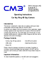 Preview for 1 page of CM3-Computer Car Key Ring HD Spy Camera Operating Instructions Manual