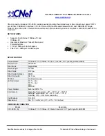 CNET CFC-36CS Specifications preview