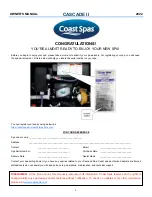 Preview for 3 page of Coast Spas CASCADE II 2022 Manual