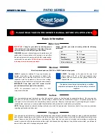 Preview for 5 page of Coast Spas Patio Element Bench Owner'S Manual