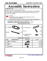 Preview for 2 page of Coaster Fine Furniture 950802 Assembly Instruction