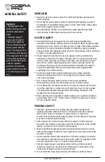 Preview for 2 page of Cobra Pro CP1020 Operational Manual