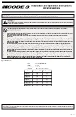 Preview for 1 page of Code 3 CD9012 Series Installation And Operation Instructions Manual