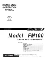 Preview for 1 page of Code 3 FM100C Installation & Operation Manual