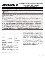 Preview for 1 page of Code 3 SuperVisor Flex Series Installation And Operation Instructions Manual