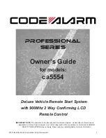 Preview for 1 page of Code Alarm ca5554 Professional series Owner'S Manual