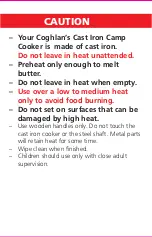 Preview for 3 page of Coghlan's Cast Iron Camp Cooker Instructions And Recipes Manual