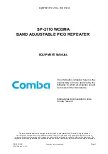 Comba Telecom SP-2110 Equipment Manual preview