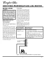 Preview for 8 page of Comfort Glow CGB3924PT Owner'S Operation And Installation Manual