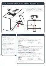 Preview for 7 page of comfortel Basin Bench Double 10023 Owner'S Manual