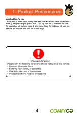 Preview for 5 page of Comfy Go Mobility 6011 Lithium User Manual And Warranty