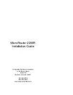 Preview for 1 page of Compatible Systems MicroRouter 2200R Installation Manual