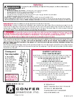 Preview for 5 page of Confer Plastics 8000X Assembly, Installation And Use Manual