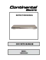 Preview for 1 page of Continental Electric CEDVD95245 Instruction Manual