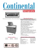 Continental Refrigerator SW36-10 Specifications preview