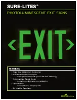 Preview for 1 page of Cooper Lighting SURE-LITES Photoluminescent Exit Signs Specifications