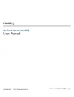 Preview for 1 page of CORNING MRU User Manual