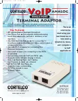 Preview for 1 page of Cortelco Terminal adaptor Specification