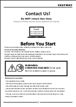 Preview for 2 page of Costway 59217680 User Manual