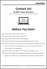 Preview for 2 page of Costway Giantex JL10002 User Manual