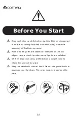 Preview for 2 page of Costway HW67487WH-24 User Manual