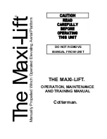 Cotterman MAXI-LIFT Operation, Maintenance And Training Manual preview