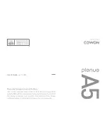 Cowon Digital Pride Plenue A5 User Manual preview