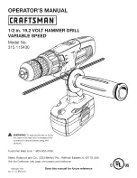 Preview for 1 page of Craftsman 11543 - C3 19.2 Volt Cordless Hammer Operator'S Manual