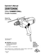 Preview for 1 page of Craftsman 315.10136 Operator'S Manual
